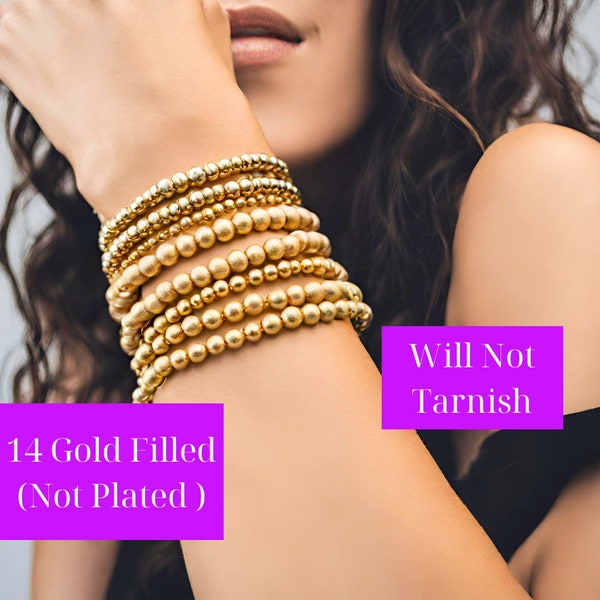 14k Gold Filled Beaded Bracelet Etsy