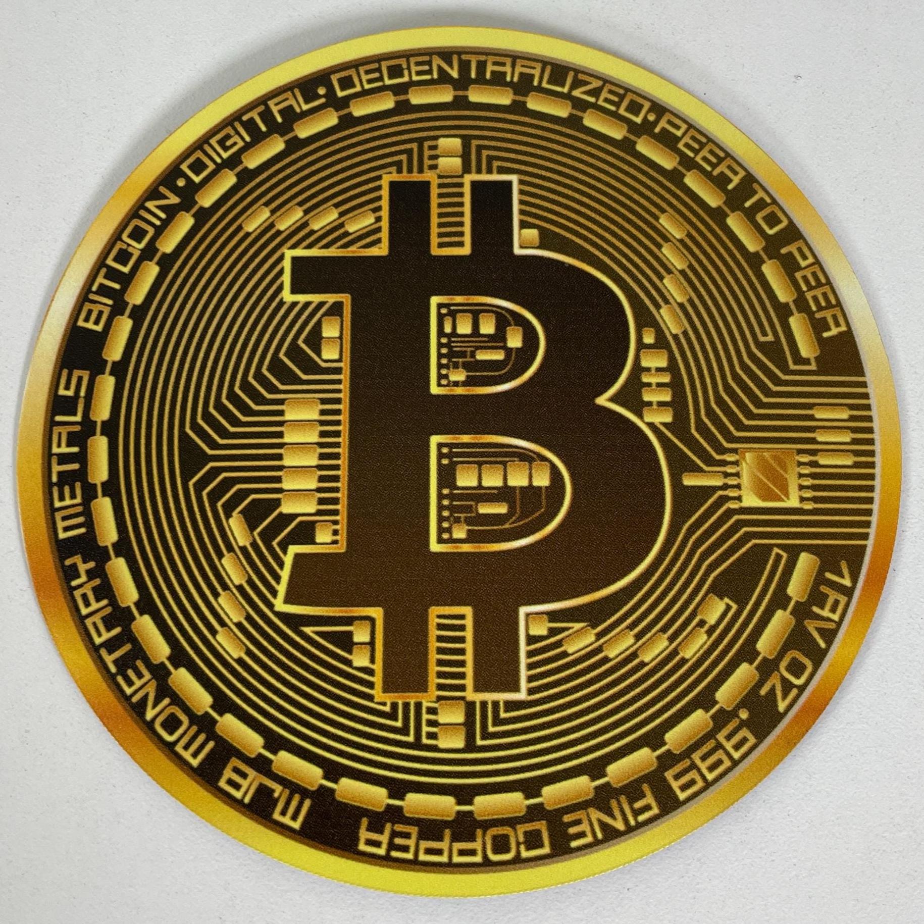 Bitcoin Logo Magnet: UV Printed 5-inch Circle Car fridge magnets Crypto