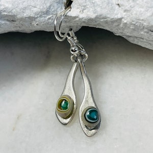Fused glass Murrini millefiori dangle earrings, Sterling silver drop earrings, Fused glass earrings, Murrini glass jewelry, Bohemian jewelry