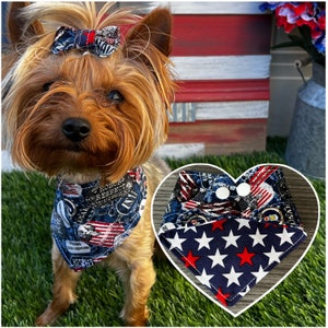 Veteran Patriotic USA Military Air Force Snap Bandana, Pet, Dog, Cat, Kitten, Made in XXS, XS, Small, Medium, Large Sizes