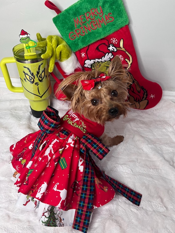 Pet Dress Christmas Festive Merry Grinchmas Theme, Presents, Who Ville, Fireplace, Grinchmas, Santa, Snow, Winter, Custom Harness - Etsy Pet Dress Christmas Festive Merry Grinchmas Theme, Presents, Who Ville, Fireplace, Grinchmas, Santa, Snow, Winter, Custom Harness - Etsy