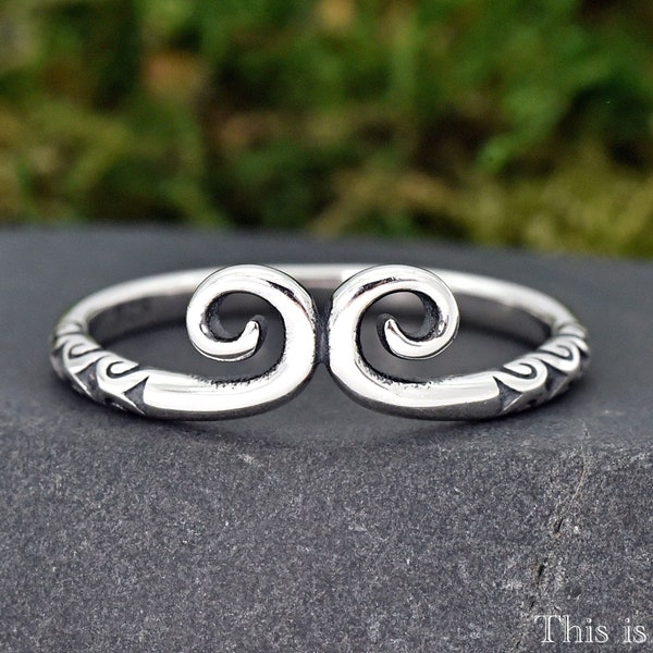Unique Sun Wukong Headband Oxidized Side Sterling Silver Ring • Monkey King's Headband Ring • Jingu Quan Journey to the West • Fun Ring