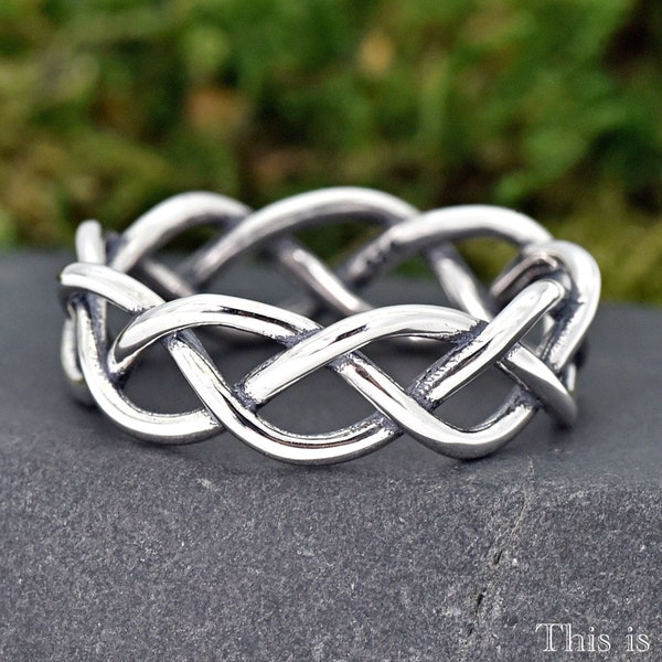 Sailor’s Celtic Knot Sterling Silver Ring • Celtic Braid Knot Silver Promise Ring • Womens Ladies Celtic Eternity Ring • Gift for Her