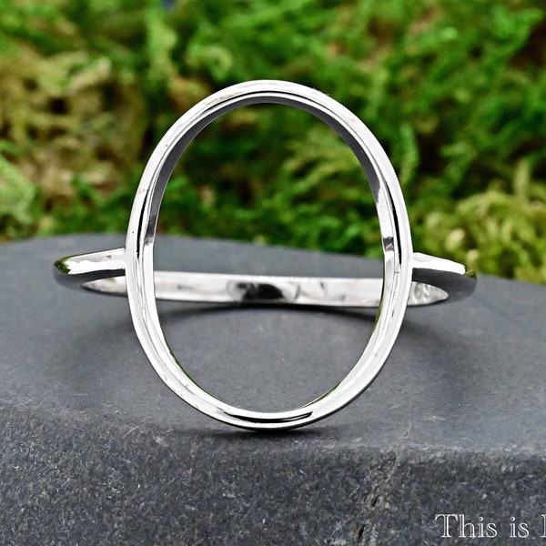 Oval Karma Ring • Sterling Silver Ring • Geometric Ring • Women's Silver Ring • Boho Ring • Simple Ring • Trendy Fashion Ring