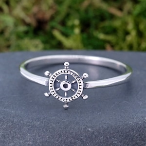 Ship Wheel Helm Ring | Minimalist Ring | Solid Silver Ring | Women Dainty Simple Ring | Nautical Ocean Sailing Boat Wheel Helm Ring