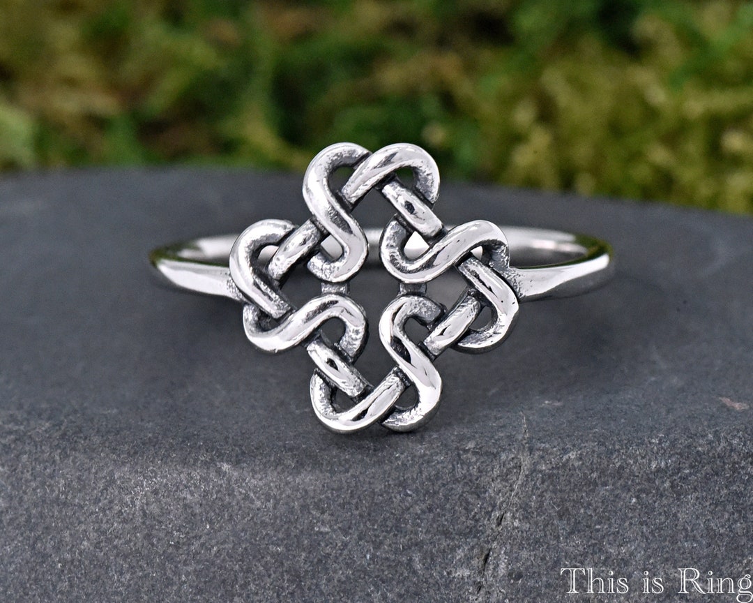 Celtic Eternal Knot Ring Sterling Silver Ring Anniversary Ring Women's Wedding Promise Ring