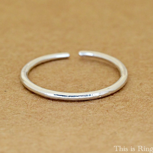 1mm Thin Minimalist Simple Toe Ring • Boho Ring • Solid 925 Sterling Toe Ring • Midi Ring • Open Adjustable Toe Ring