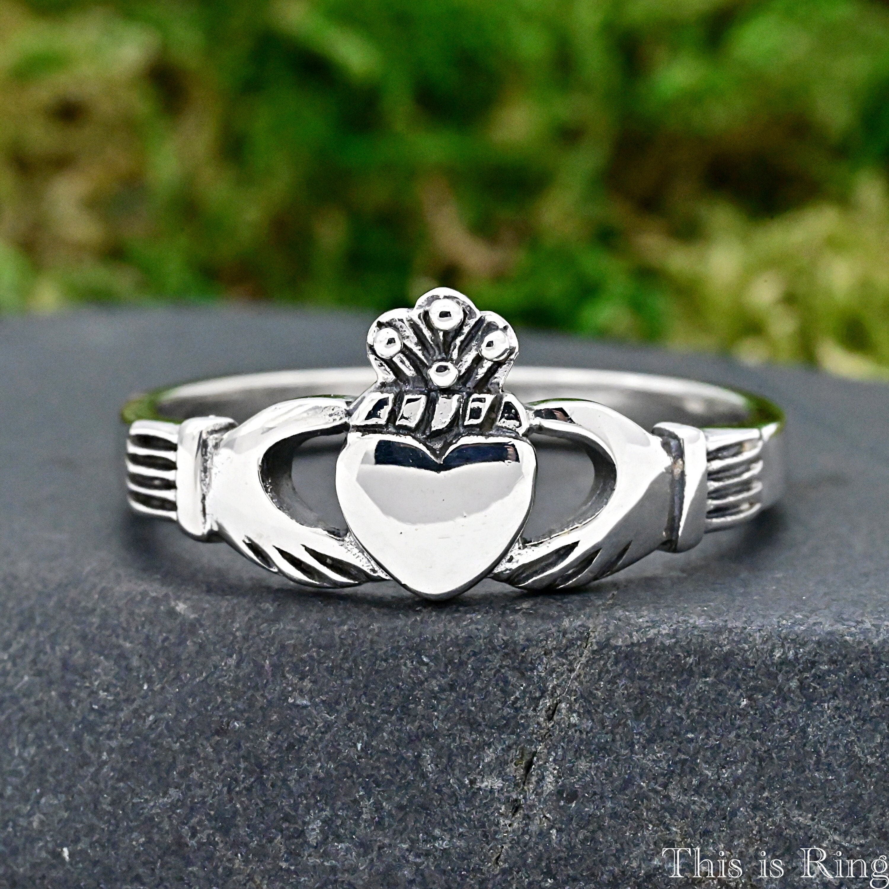 Silver 925 Rhodium Plated Cubic Zirconia Fenian Claddagh Ring. DGR2080 –  dsijewelry