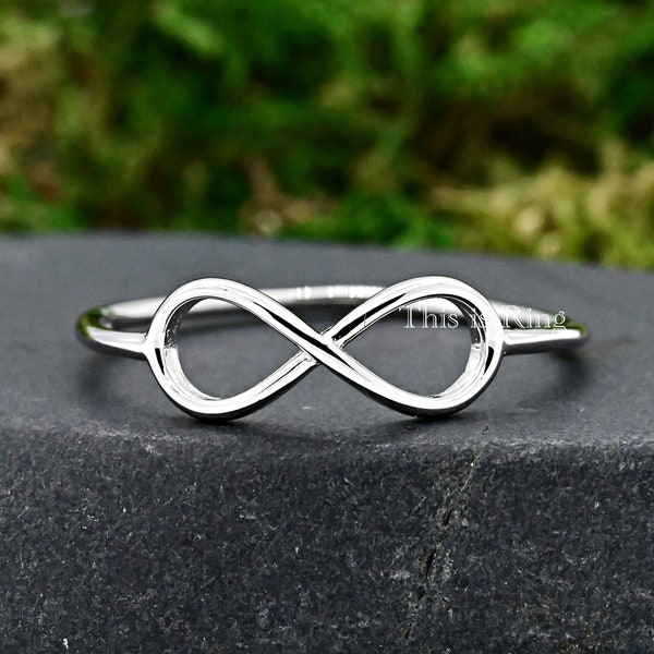 Minimalist Infinity Ring • Simple Wire Style Infinity Symbol Ring • Infinity Engagement Ring • Anniversary Gift for Her • Girls Womens Ring