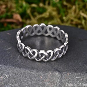 Solid .925 Sterling Silver Celtic Knot Ring - Elegant Symbolic Jewelry For Women