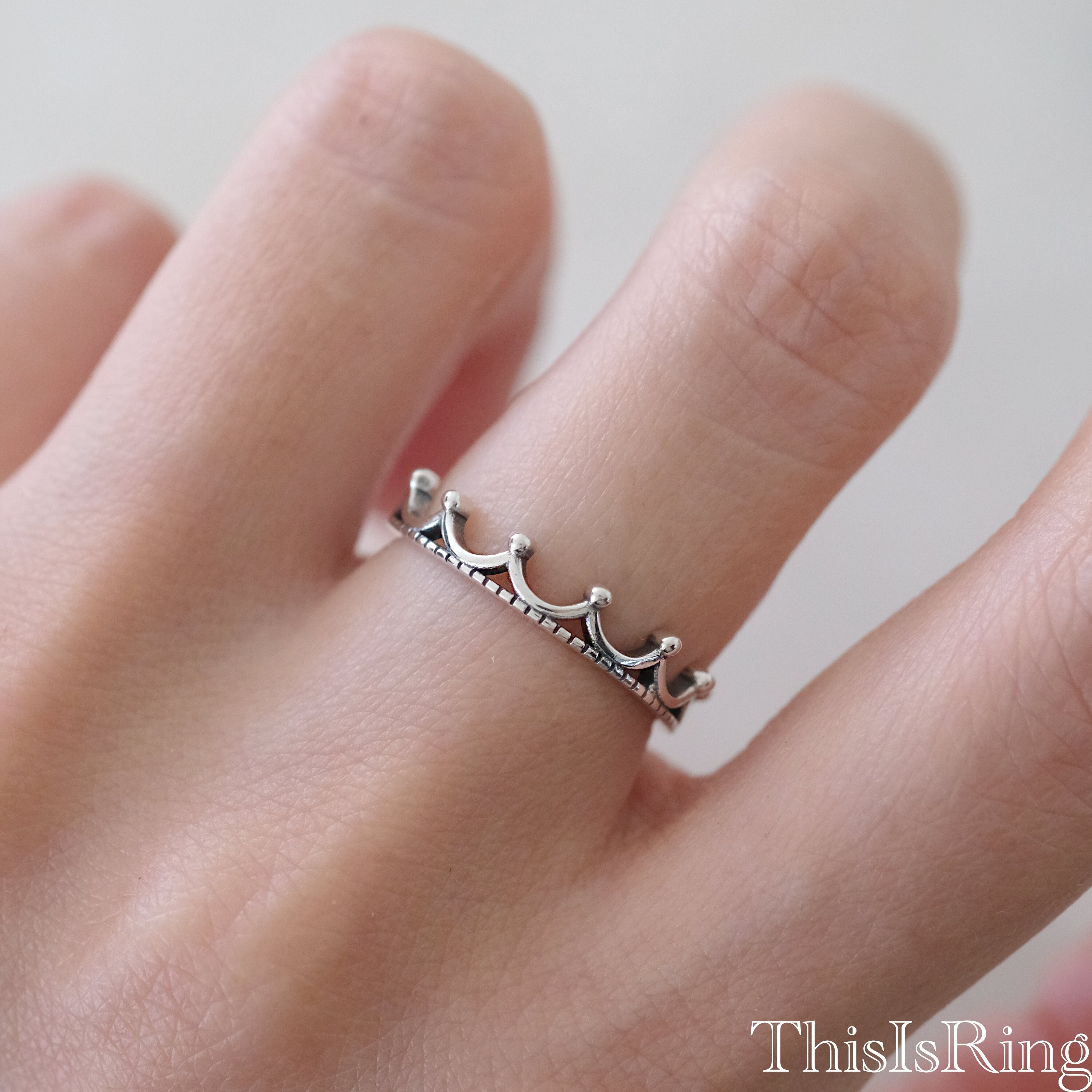 Heart crown shop ring glam shell