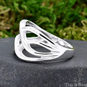 Wave Knot Criss Cross Cocktail Statement Ring - Sterling Silver Band, Sizes 6-10