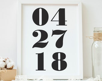 Anniversary Date Print framed, unframed, postcard or printable; Anniversary Date sign, Wedding Date Sign, Significant Date.
