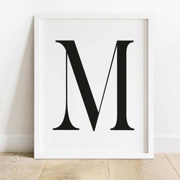 Monogram print framed, unframed or printable; Initial wall art, Custom initials print, Custom Letter Name Initial, Monogram canvas.