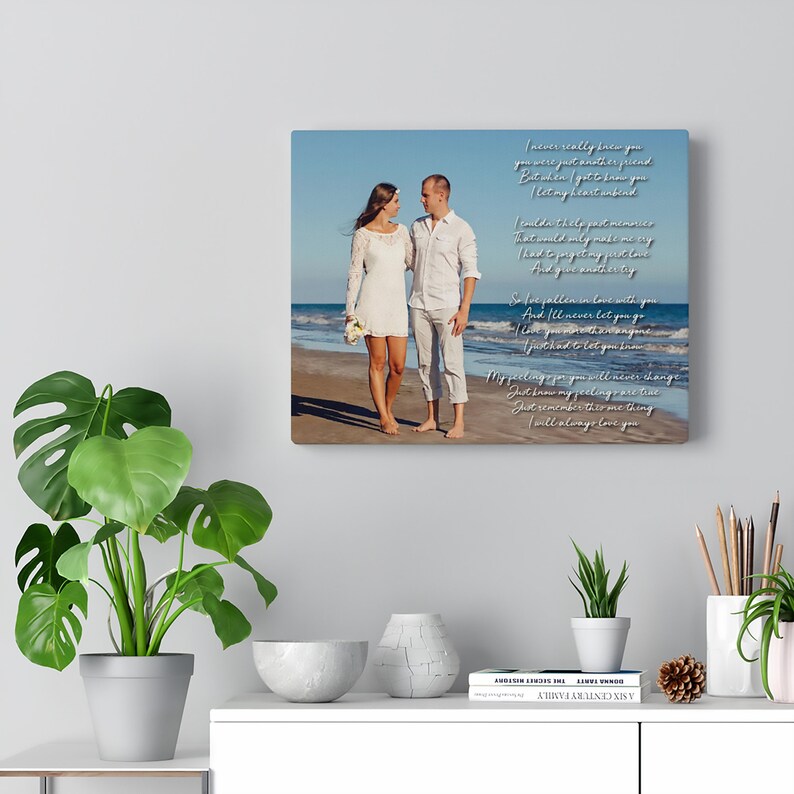 Custom Photo With Text on Canvas Personalized Canvas Print Etsy
