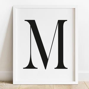 Monogram print framed, unframed or printable; Initial wall art, Custom initials print, Custom Letter Name Initial, Monogram canvas.