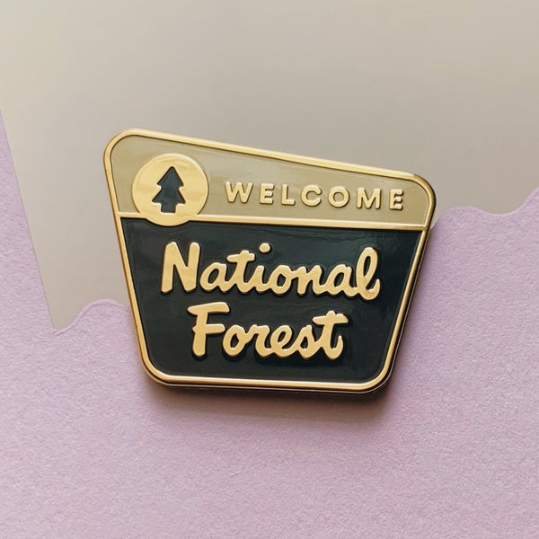 National Forest Sign Enamel Pin