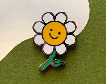 Daisy Enamel Pin - Etsy