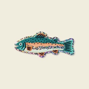 Rainbow Trout Glitter Sticker