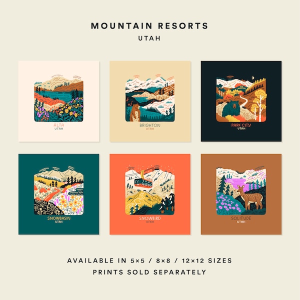 Mountain Resorts Print — Utah