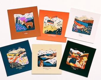 Mountain Resorts Postcard Set — Utah