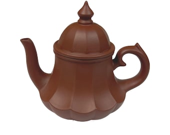Bule de chá chinês em argila roxa, estilo Yixing, semi-artesanal – formato de lótus, 200ml