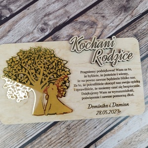Vielen Dank an die Eltern, Hochzeitssouvenir im CDR-Laserdesign