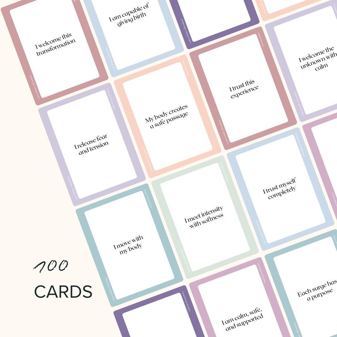 100 Labor & Birth Affirmation Cards – Printable Download - Etsy