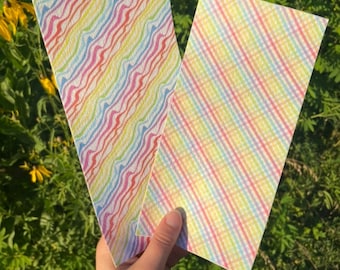 Cinta adhesiva para sondas Tubie Tape con diseño de arcoíris pastel / Cinta médica Hypafix estampada / Sondas de alimentación, NG, NJ, oxígeno, catéteres centrales, CGM /