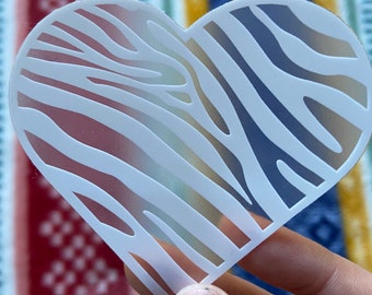 Transparent Zebra Print sticker (black, white, and teal versions available!) | Ehlers Danlos Syndrome Hypermobility Awareness Rare Disease |