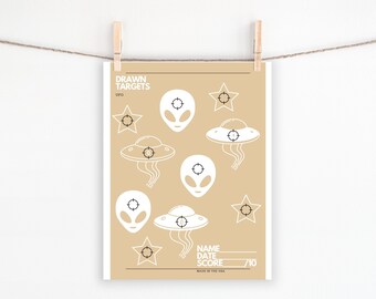 PRINTABLE TARGET UFO, Party Target Printable, Shooting Target