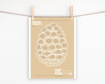 PRINTABLE TARGET PINECONE, Party Target Printable, Shooting Target