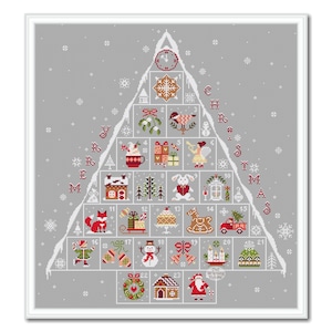 Merry Christmas Advent Calendar Cross Stitch Sampler Etsy Merry Christmas Advent Calendar Cross Stitch Sampler Etsy