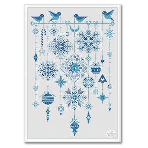 Korsstygnsmönster för julsnöflingor: Sampler av vinterfåglar (PDF-mönster)
