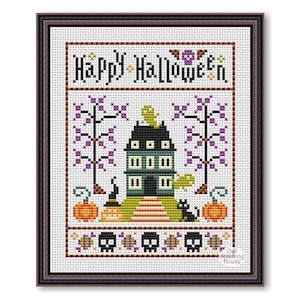 Cross stitch pattern Happy Halloween Primitive Pattern