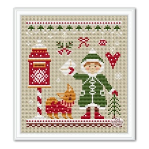 Feliz Navidad Carta a Santa Patrón de punto de cruz Muestra de invierno