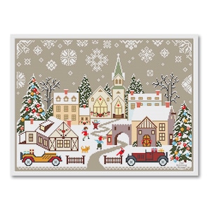 Christmas Village Cross Stitch Pattern: Winter Sampler (PDF Pattern)