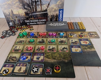 Anno 1800 Board Game Upgrade Kit – 296 Premium USA-Made Tokens & Pieces for Strategy Lovers. Perfect Gift for Tabletop Gamers!