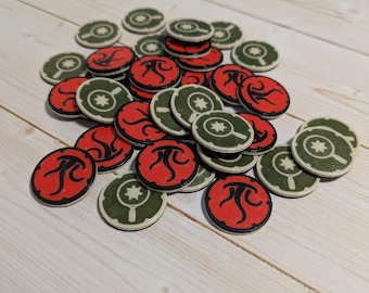 Arkham Horror Clue & Doom Tokens– 5-Piece Double-Sided Set | Premium Board Game Upgrade Kit, Game Night Accessory for Enthusiasts Great Gift