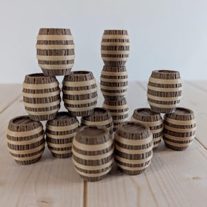 Board Game rope wrapped barrels, miniature 3D printed tokens, Printed in the USA