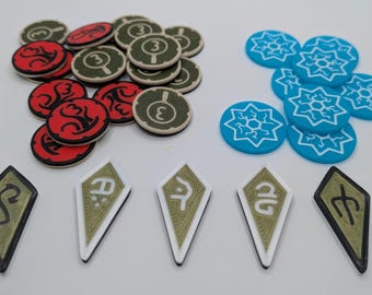 Arkham Horror LCG Edge of the Earth Expansion Tokens – Double-Side Clue & Doom Counters Immersive Upgrade Kit for Board Game Fan, Great Gift