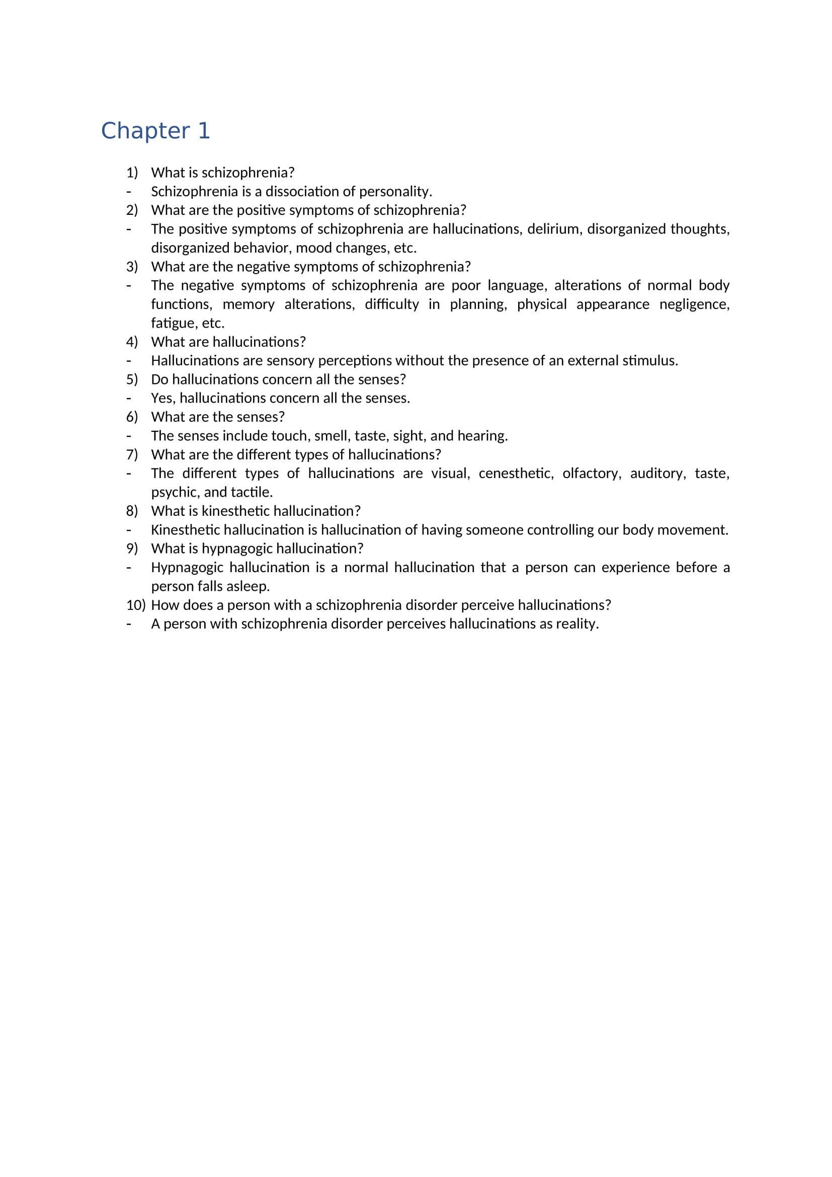 Schizophrenia Things You Should Know questions and Answers Etsy