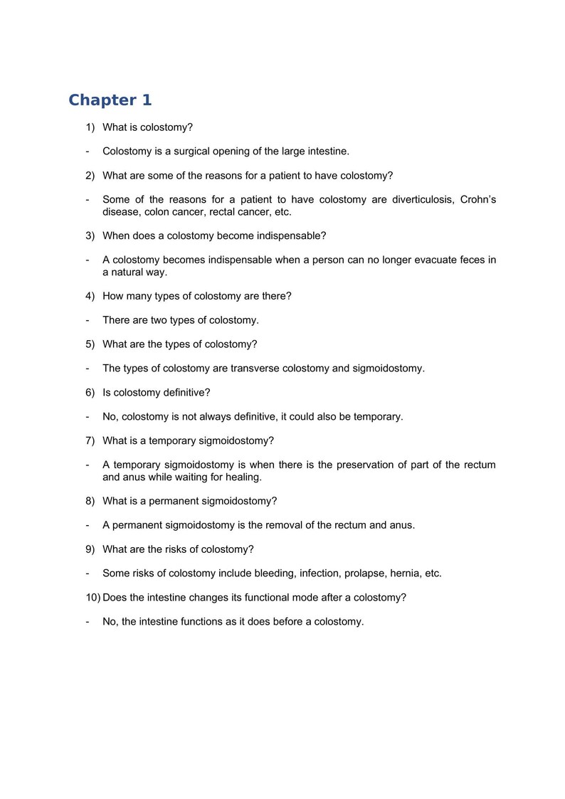 Colostomy Things You Should Know questions and Answers Etsy