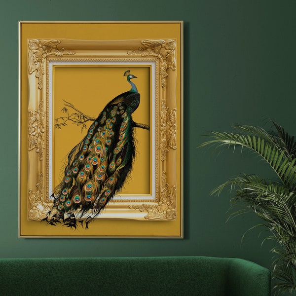 Peacock Wall Decor Etsy