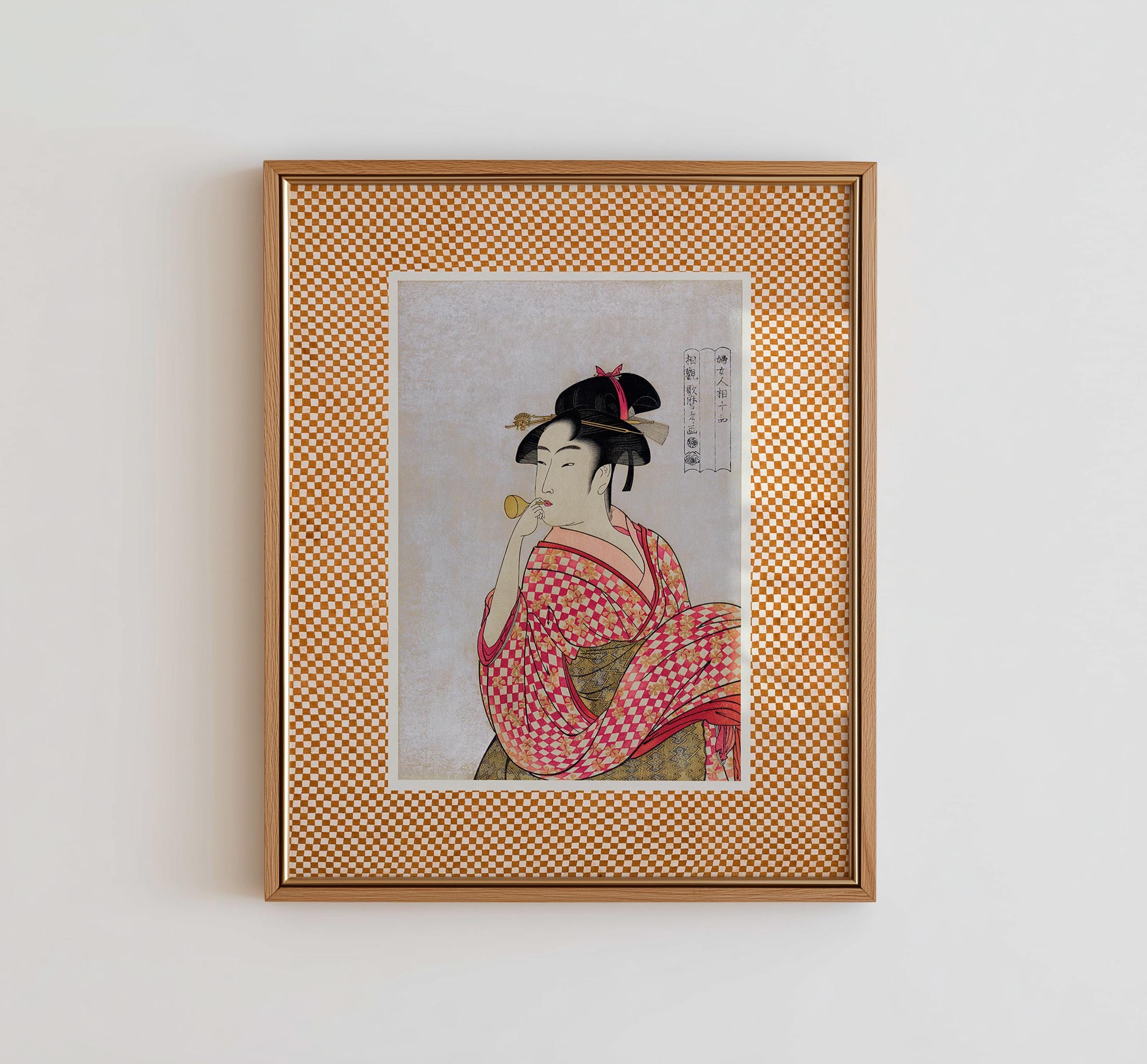 Ukiyo-e Japanese Woman Art Print, Vintage Kimono Wall Art, Classic