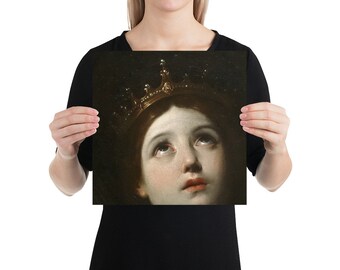 ビクトリア朝の王冠を戴く女性 - アンティークルネッサンス絵画からの