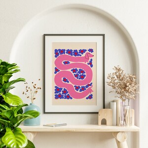 Minimalistic Boho Botanical Dog Print,Pink and Blue Dachshund in Flowers. Choose individually or Set, Perfect Gift Dog Lovers image 5