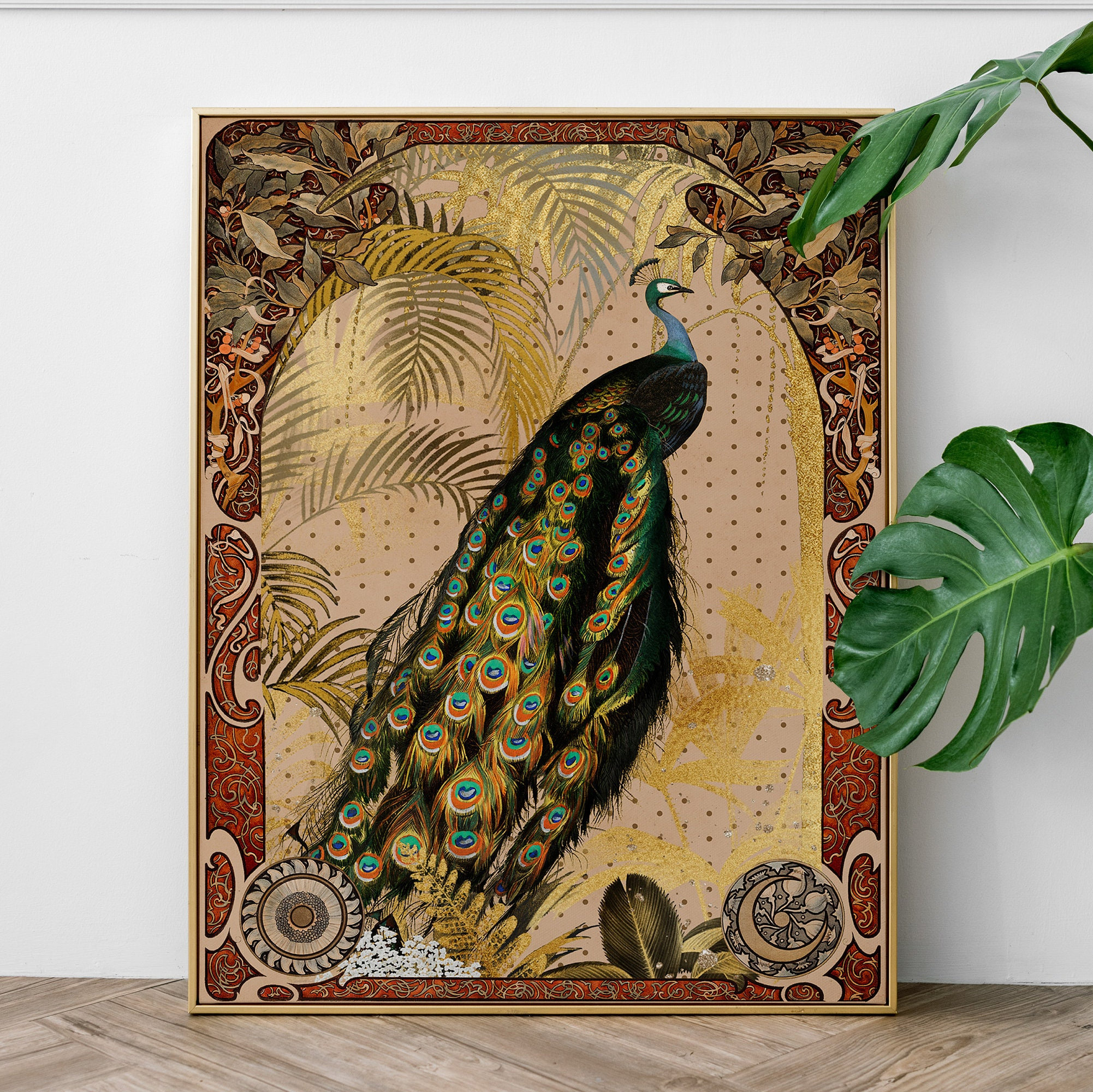 上品 Art Wall Peacock Regal – Border Deco Art With Style Vintage 絵画