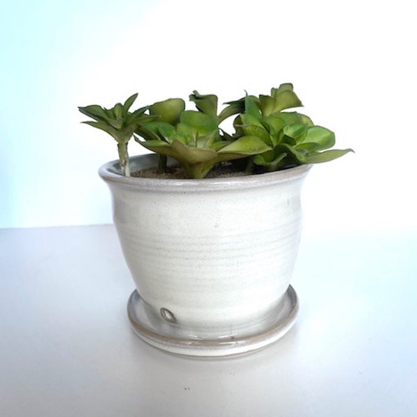 Planter - Handmade Stoneware - One Of A Kind - 4.25 in Diameter x 4 in Tall