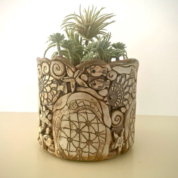 Planter - Handmade Stoneware - One Of A Kind - 6 in Diameter x 5 in Tall